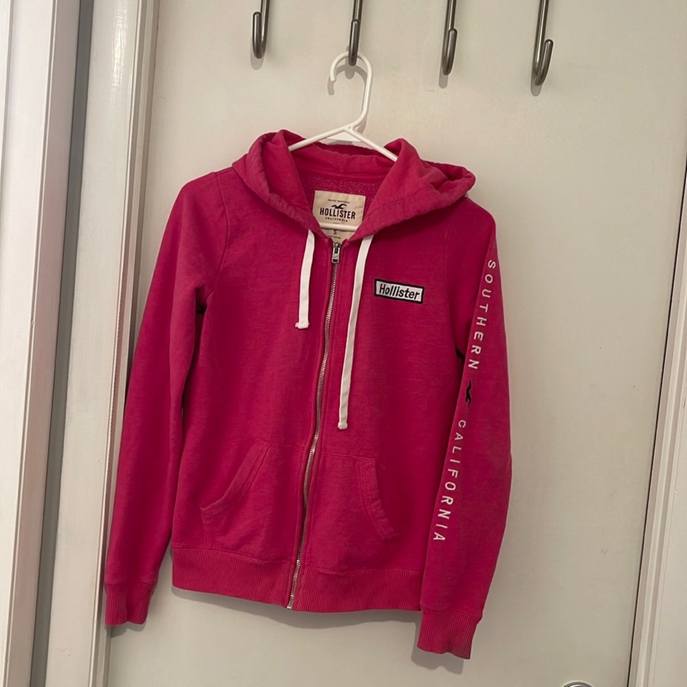 Hot Pink Hollister Full Zip Hoodie